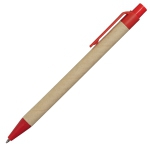 Notes Kraft z długopisem, czerwony/beżowy