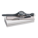 Zestaw CPBM204 – zegarek CMN204 ”Nuance Grey” + długopis CSC2914 ”Arc en ciel Grey” - Zdjęcie