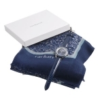 Zestaw CPFM225 – szal CFB206 ”Giverny Blue” + zegarek CMN2255 "Monceau Blue" - Zdjęcie