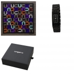 Zestaw UPMF412 – apaszka UFL412 ”Monogramma” + zegarek UMN417  ”Goccia Black”
