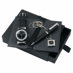 Zestaw pendrive i zegarek seria Diadema Black + długopis Goccia - Zdjęcie