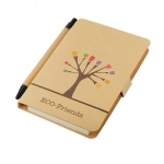 Notes 80x140/50k gładki Tree z długopisem, brązowy 