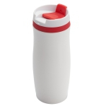 Kubek izotermiczny Viki 390 ml, czerwony/biały - Zdjęcie