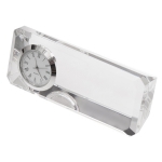 Kryształowy przycisk do papieru z zegarem Cristalino, transparentny - Zdjęcie