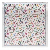 Silk scarf Butterfly White