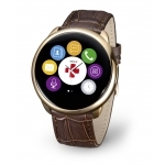 MyKronoz Smartwatch ZEROUND-PREMIUM-PINK GOLD/BROWN LEATHER BAND (+ BLACK SILICON BAND) - Zdjęcie