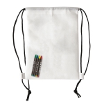 Plecak z kredkami Crayonme, biały - Zdjęcie