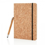 Korkowy notatnik A5, długopis, touch pen - Zdjęcie