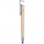 Bambusowy długopis, touch pen, stojak na telefon