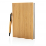 Bambusowy notatnik A5 z bambusowym długopisem - Zdjęcie