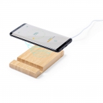 Bambusowa ładowarka bezprzewodowa 5W, stojak na telefon, stojak na tablet - Zdjęcie