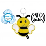 Pluszowa pszczoła RPET z chipem NFC, brelok | Zibee - Zdjęcie