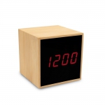 Bambusowy zegar na biurko z alarmem - Zdjęcie