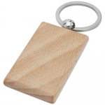 Prostokątny brelok do kluczy Gian z drewna z brzozy - Zdjęcie