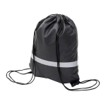 Plecak promocyjny z taśmą odblaskową, czarny - Zdjęcie
