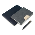 Zestaw notes z długopisem Fold, szary - Zdjęcie