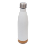 Butelka próżniowa z korkowym spodem Jowi 500 ml, biały - Zdjęcie