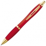Długopis plastikowy ze złotym klipem - Zdjęcie